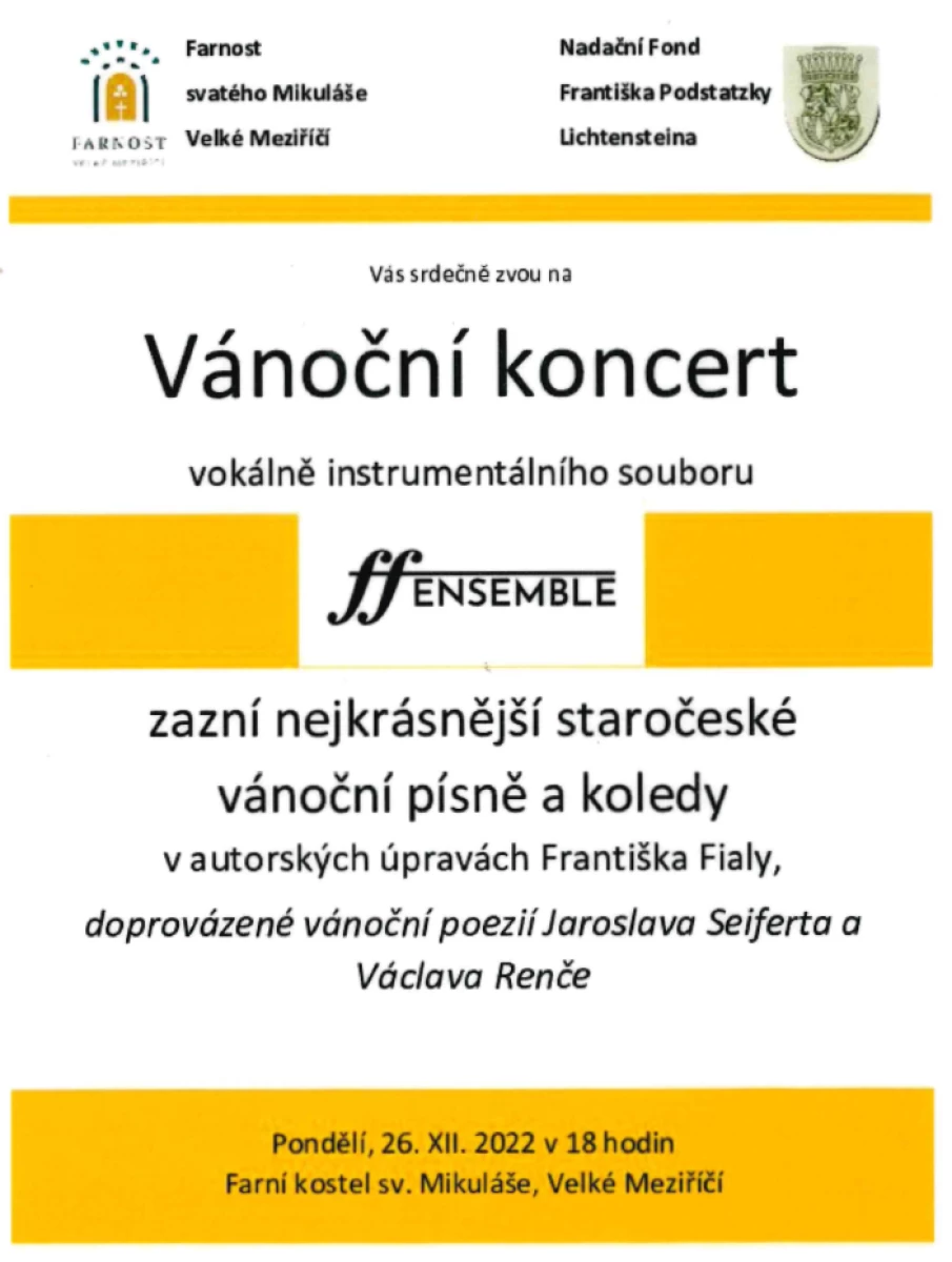 Vánoční koncert ve Velkém Meziříčí 2022