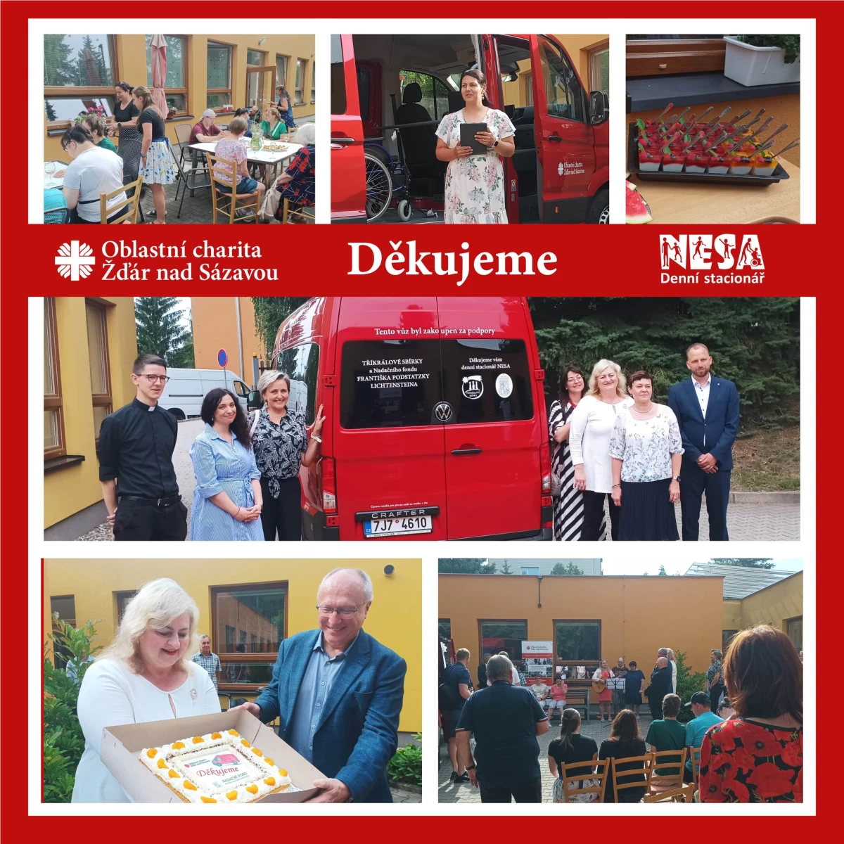 Slavnostní žehnání nového vozu denního stacionáře NESA