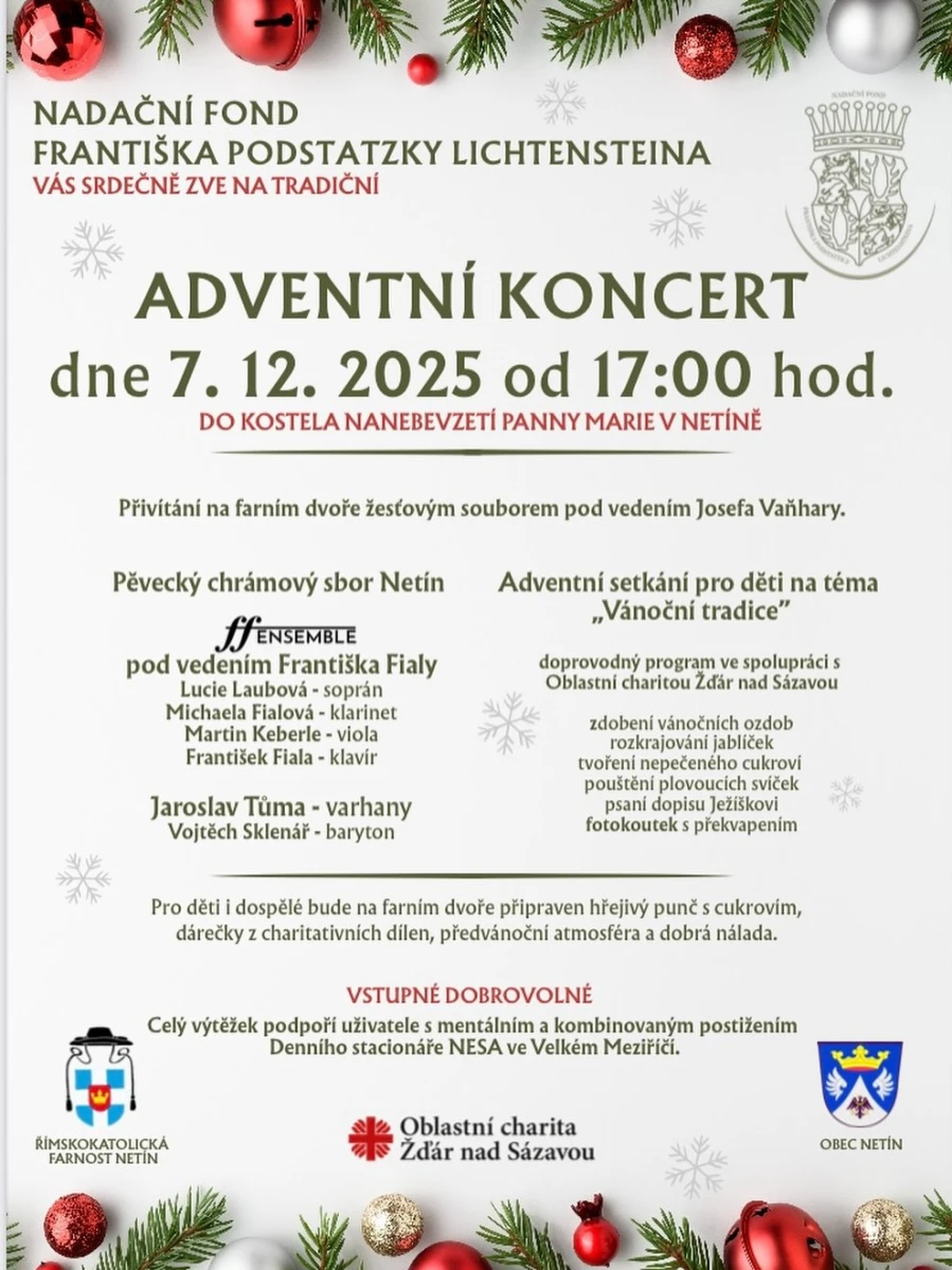 Adventní koncert v kostele Nanebevzetí Panny Marie v Netíně