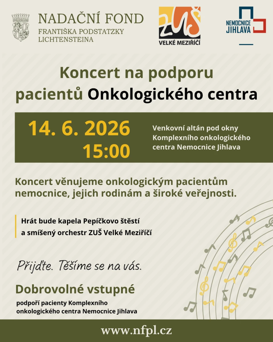 Kocert pod okny Onkologického centra Nemocnice Jihlava